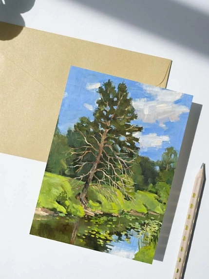 Открытка Зоя Абросимова «Одинокая сосна», А6, фото 1.