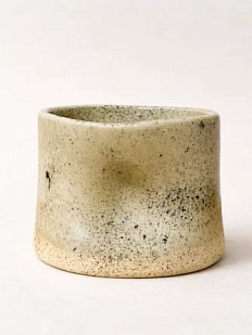 Стакан ручной работы ММ керамика, бежевый с брызгами, 300 мл