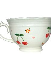 Чашка для чая ручной работы с вишенками «Винтаж», полуфарфор, 250 мл