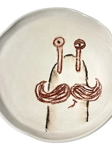 Тарелка ручной работы «Улитка с усами», керамика, 18 см