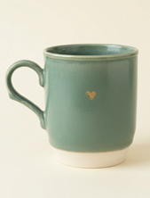 Кружка ручной работы Мастерская Виктории Нор «Сердечко», мятная, керамика, 200 мл