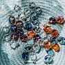 Серьги «Ice», ювелирный сплав, художественное стекло, красно-зелёные, превью фото 3