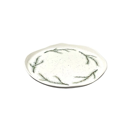 Блюдо ручной работы Верба керамика «Еловые ветки», керамика, 28 см, фото 2.