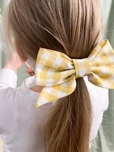 Бант БУКА «Цветочный мёд», на заколке, M, жёлтый