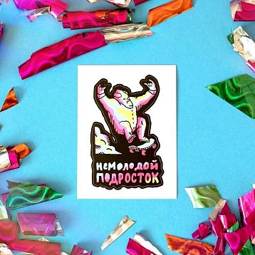 Виниловая наклейка ШКЯ «Немолодой подросток», разноцветная, фото 2.