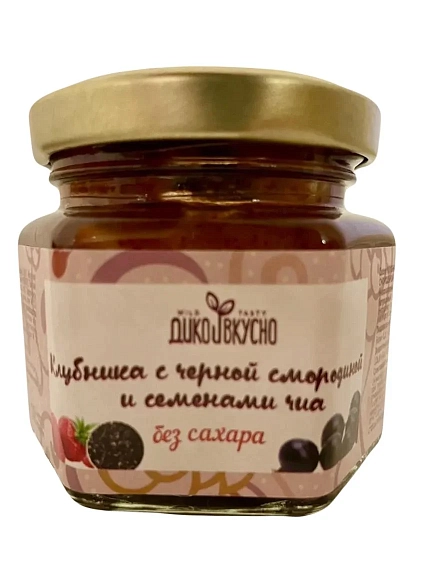 Десерт Дико Вкусно «Клубника с Черной смородиной и семенами чиа», 100 гр, фото 1.