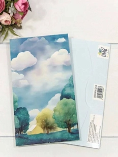 Конверт подарочный «Пейзаж №1», голубой