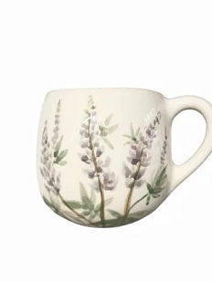 Кружка ручной работы Верба керамика «Люпины», круглая, керамика, 350 мл