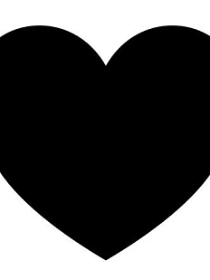 3D Стикер на телефон Сердечко, чёрный, объёмный