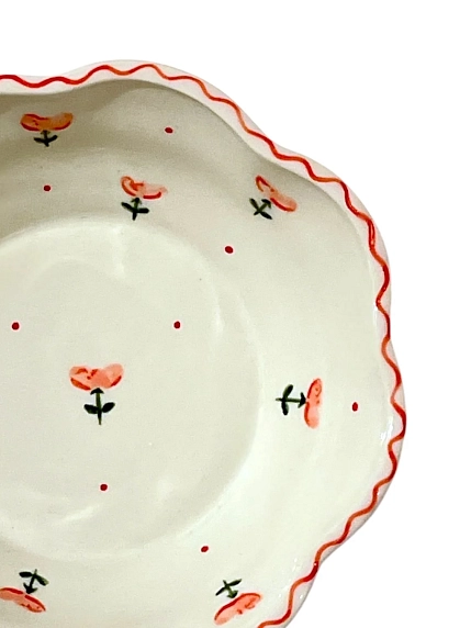 Пиала ручной работы Slowday Ceramics «Розовый цветочек», полуфарфор, 14 см, фото 2.