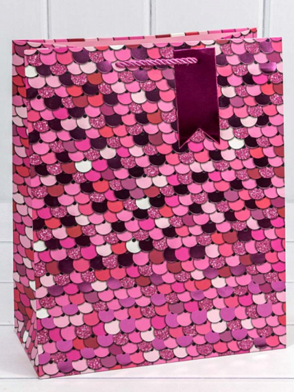 Пакет подарочный с тиснением «Кружочки», 26х32 см, фото 1.