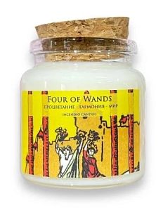 Соевая свеча Таро «Четверка жезлов», 55 мл