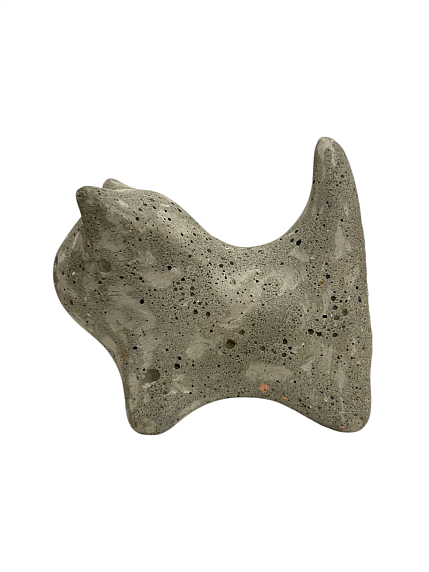 Бетонная статуэтка ручной работы «Котёнок», светло-серая, 3 см, фото 2.