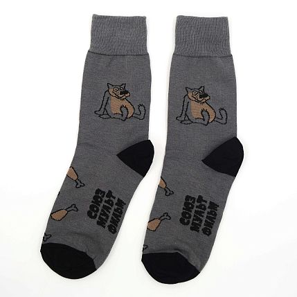 Носки «Щас спою!», р-р 38-41, серые, фото 3.