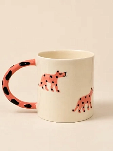 Кружка ручной работы Настянорм керамика «Леопард на бизике», полуфарфор, 450 мл