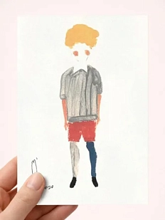 Открытка Максим Савва «Портрет мальчика в белой рубашке», А6