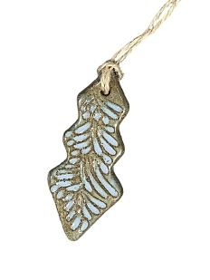 Ёлочная игрушка Верба керамика «Серо-голубая льдинка», керамика