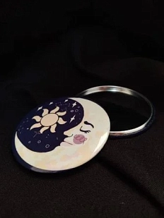 Круглое зеркало «Месяц», фиолетовое, 7 см