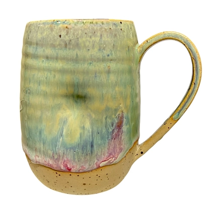 Кружка ручной работы «Лава», зелёная, керамика, 450 мл, фото 1.