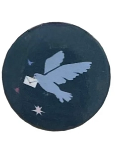 Мини значок ручной работы «Голубь с письмом», 25 мм