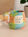 Кружка ручной работы Тата вытворяет/NF ceramics «Х** меня сломишь, жизнь хороша», разноцветная, 600 мл, превью фото 2