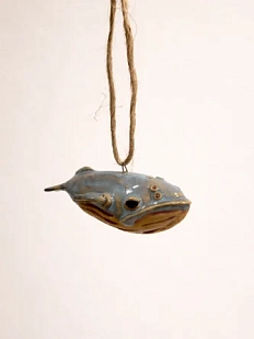 Подвеска интерьерная ручной работы Керам_По «Кит», голубая, 7,5 см