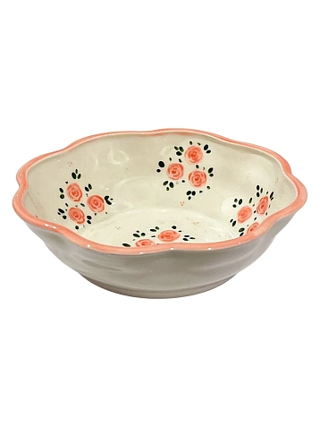 Пиала ручной работы Slowday Ceramics «Розовые розочки», полуфарфор, 14 см, фото 3.