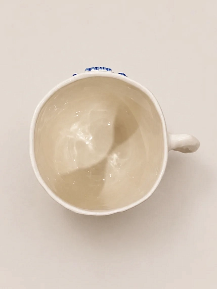 Кружка ручной работы на ножках Быкова керамика «Окно с синими ставнями» № 3,  керамика, 250 мл, фото 2.