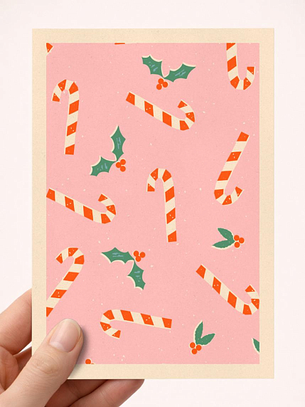 Открытка DARI DARI ретро на Новый год «Леденцы», А6, фото 1.