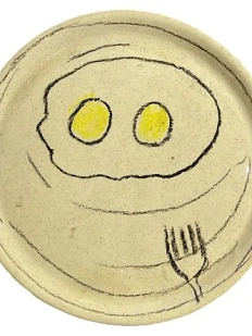 Тарелка ручной работы «Яичница», керамика, 18,5 см