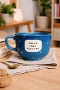 Кружка ручной работы Тата вытворяет/NF ceramics «Люблю тебя, p***ets», синяя, керамика, 600 мл, превью фото 5