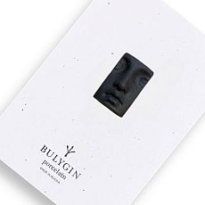 Брошь ручной работы Bulygin «Античный нос», чёрная, фарфор