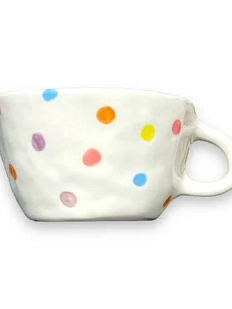 Чашка для чая ручной работы Цветной горошек, керамика, 250 мл