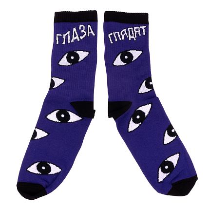 Носки Barking Store «Глаза глядят», р-р 35-40, синие, фото 1.