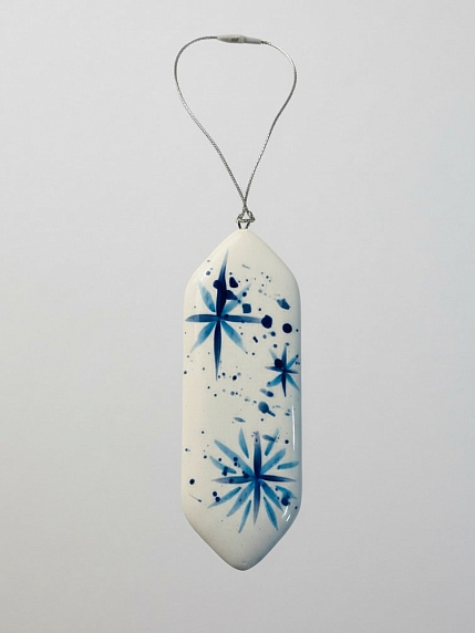 Ёлочная игрушка, конфета «Снежинки», керамика, 10 см, фото 1.