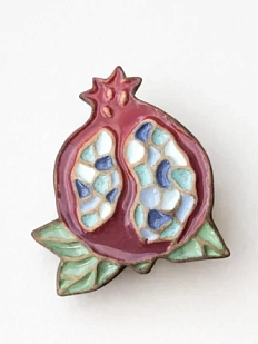 Брошь керамическая ручной работы «Гранат», Partala ceramics
