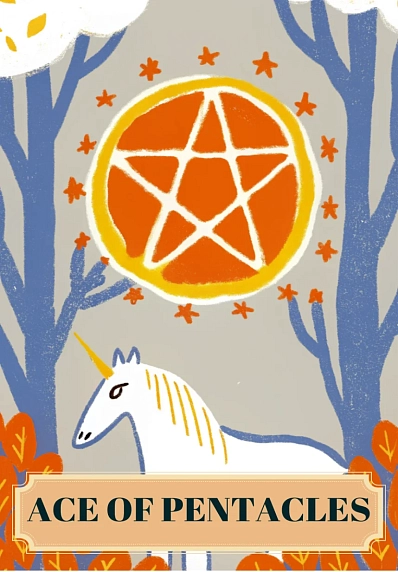 Открытка Таро Туз Пентаклей (Ace of Pentacles), фото 1.