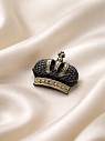 Брошь ручной работы Bulygin «Корона», фарфор, чёрно-серебристая, превью фото 2