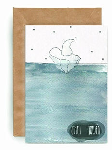 Открытка ЙЕТТИ «Снег пошел», А6