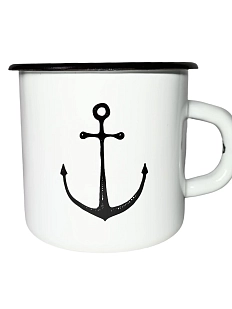 Эмалированная кружка Магтрэп «‎Якорь», белая, 400 мл