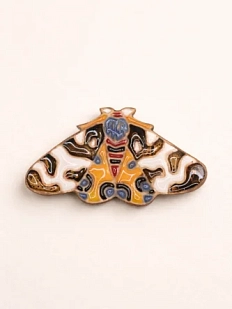 Брошь ручной работы «Тигровый мотылёк», Partala ceramics