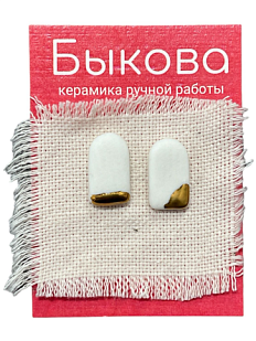Серьги ручной работы малые, фарфор