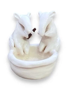 Подсвечник ручной работы Алиса Меренфельд с муравьедами, керамика