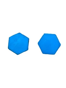 Серёжки-гвоздики «Соты», дерево, гипоаллергенный сплав, синие