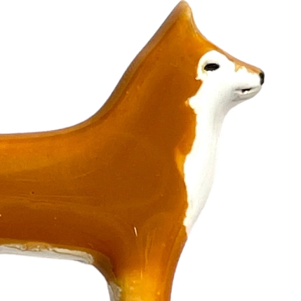 Брошь ручной работы Екатерина Юдо «Сиба-ину», рыжая, керамика, фото 3.