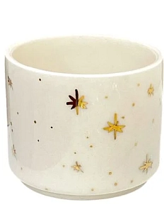Стакан ручной работы Анна Герман с золотыми звёздами, белый, фарфор, 150 мл