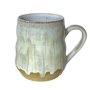 Кружка ручной работы волнистая, белая, керамика, 350 мл, фото 3.