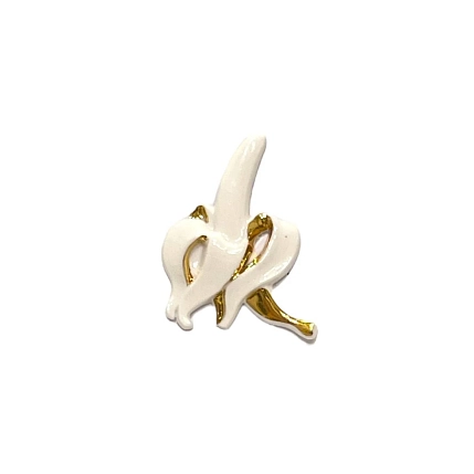 Брошь ручной работы Фарфор Булыгина «Банан», бело-золотистая, фото 4.