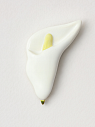 Брошь ручной работы «Калла», белая, керамика, превью фото 1
