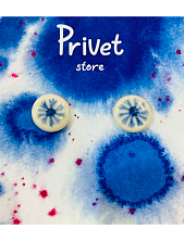 Серьги-гвоздики Звер «Василёк», керамика